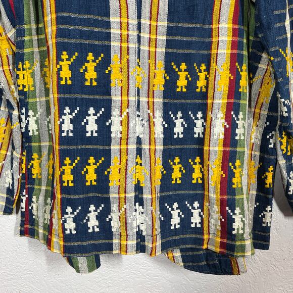 Vintage Handmade Rainbow Robot Blazer Stripe Dual Button - L - Picture 3 of 7